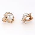 thumbnail image 3 of Yoursfs Gold and White Pearl Clip on Earrings for Women Non Pierced Ears Rose Gold Plated Drop Earrings with Spiral Austral Crystal Decorated Edge, 3 of 4
