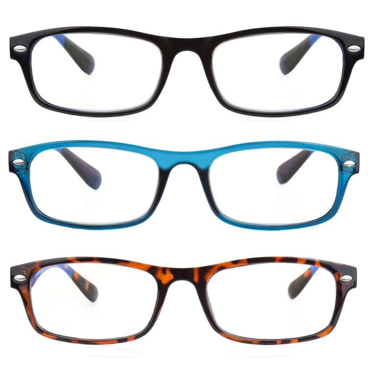 Blue Light Blocking Reading Glasses with Retro Rectangular Plastic Frame EYE ZOOM 3 Pack Retro Rectangular Plastic Frame Blue Light  main image 3