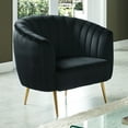 thumbnail image 2 of Darque Contemporary Flannelette Shell-Tufted Upholstered Chair, Black, 2 of 4