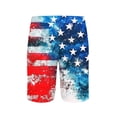 thumbnail image 5 of Men's Patriotic 4th of July Print Quick-Dry Swim Trunks, Elastic Waist Beach Shorts with Pockets Dark Blue XXL, 5 of 6