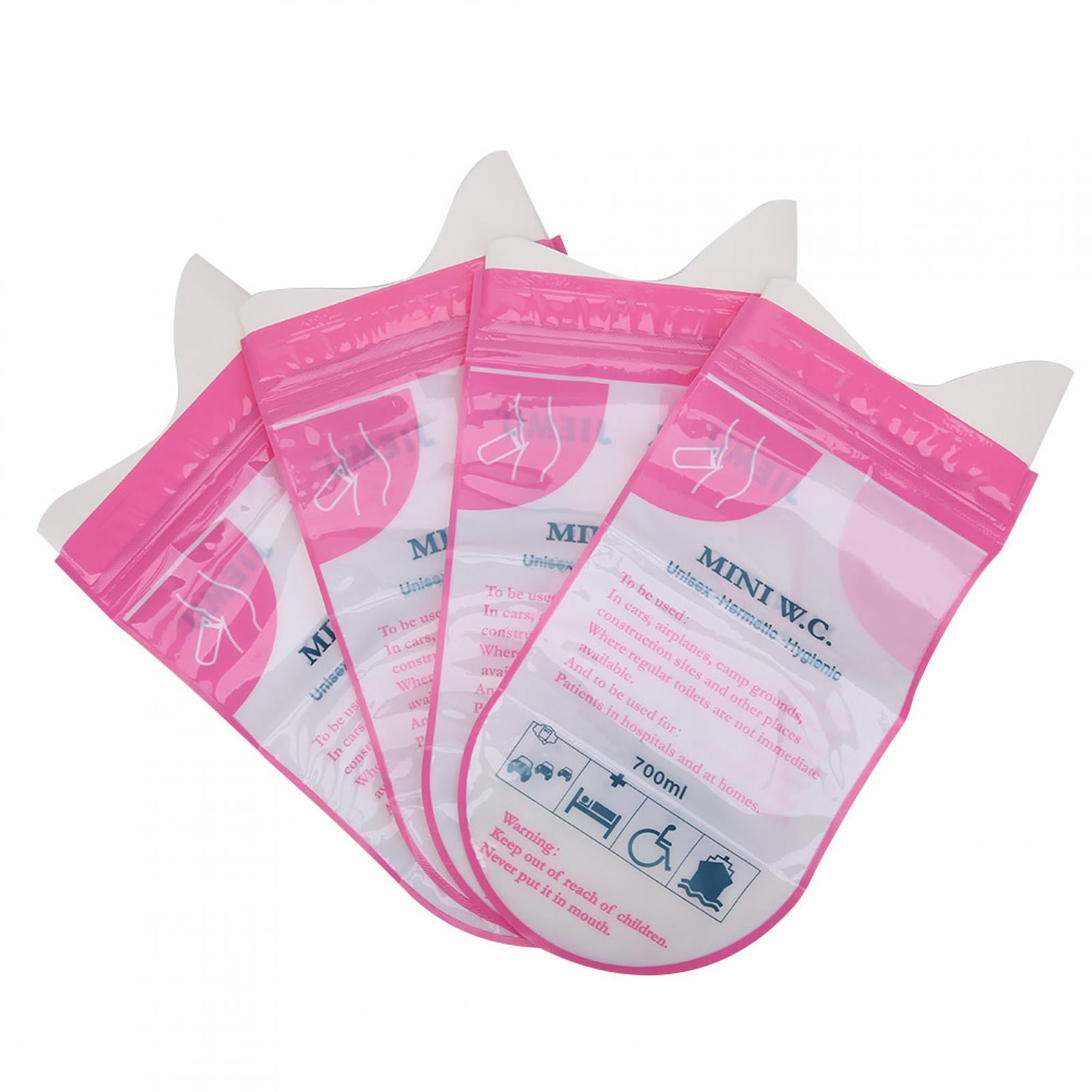 4x Pink Disposable 700CC Urine Storage Bags Emergency Toilets Travel For Unis_TI 