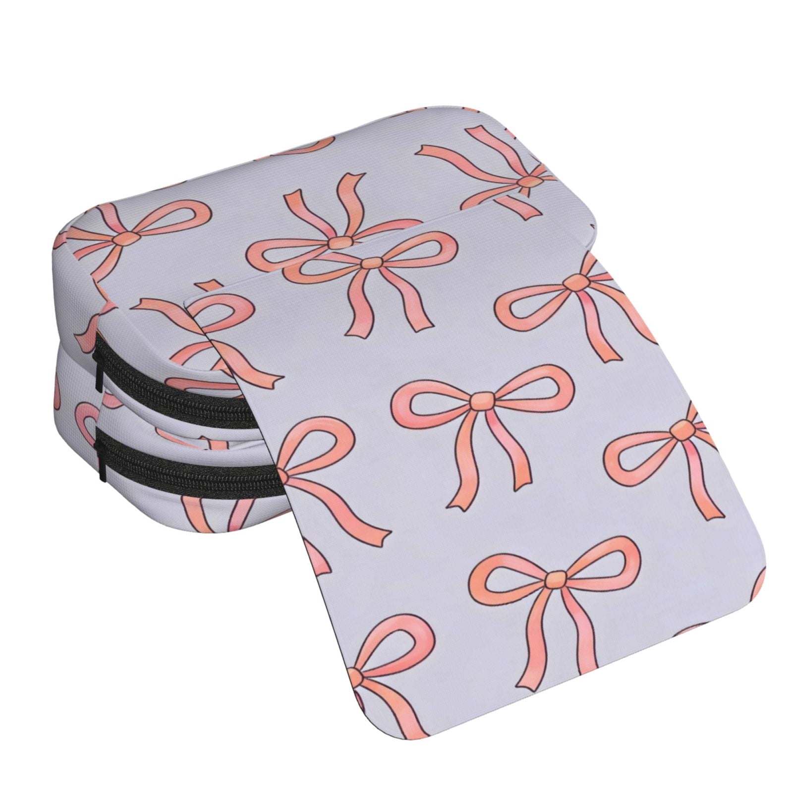 Large-Capacity Flip-Top Double-Layer Pencil Case, Multi-Functional Pocket Pen Case, Durable Stationery Organizer Pink Bow (3)
