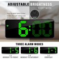 thumbnail image 4 of Digital Alarm Clock, 6.7" LED Mirror Digital Clock Bedside Alarm Morning Alarm, Voice Activated/Adult Kids (Green), 4 of 5
