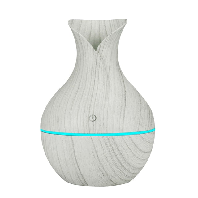 Agiferg 130ml LED Essential Oil Diffuser Humidifier Aromatherapy Wood Grain Vase Aroma