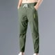 thumbnail image 1 of Pantalones casuales de moda para hombre, con bolsillos y tobillos, color liso, cintura elástica y cordón ajustable., 1 of 6