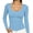 Light Blue, variant on Aboser Ribbed Shirts for Women Long Sleeve Basic Tops Tight Fit Layering Shirt Lightweight Soft Scoop Neck Base Layers Solid Color Underscrubs
