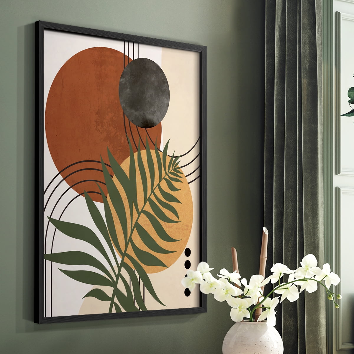 Contemporary Palm I in Paper Solid Wood 8 x 10 Framed Print