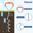 thumbnail image 6 of Petbobi Dog Tie Out Stake , Heavy Duty Dog Anchor for Small to Large Dogs Up to 120lbs, Orange, 16'', 6 of 7