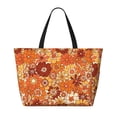 thumbnail image 2 of Gaeub Hippie Flower Print Beach Bag,Large Tote Bag,Waterproof Sandproof Women Tote Bag,Pool Bag with Zipper for Gym Grocery Travel, 2 of 7
