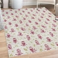 thumbnail image 1 of Owl Decorative Rug, Cartoon Style Illustration of Birds on the Branches Mysterious Woods Print, Quality Carpet for Bedroom Dorm and Living Room, 6 Sizes, Dark Magenta, by Ambesonne, 1 of 4