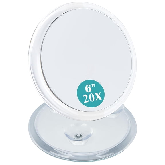 Magnifying Mirror with Suction Cups,20x Magnification,6" Vanity Mirror Set,Clear,B Beauty Planet