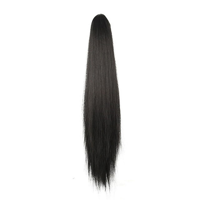 Épingle à Cheveux Mode Extension de Cheveux Pince Queue de Cheval Perruque Longue Brun Foncé Extensions de Cheveux Humains Perruque pour