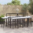 thumbnail image 2 of vidaXL 11 Piece Patio Bar Set with Cushions Black Poly Rattan, 2 of 16