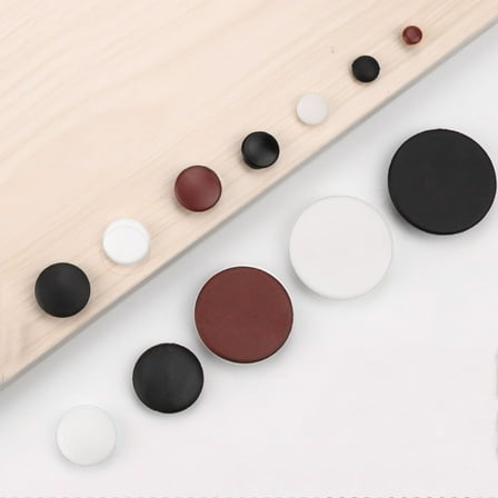 WEUVEB 50Pcs White Plastic Screw Cover for Kitchen Cabinet Hardware 1.50x1.20x0.50in