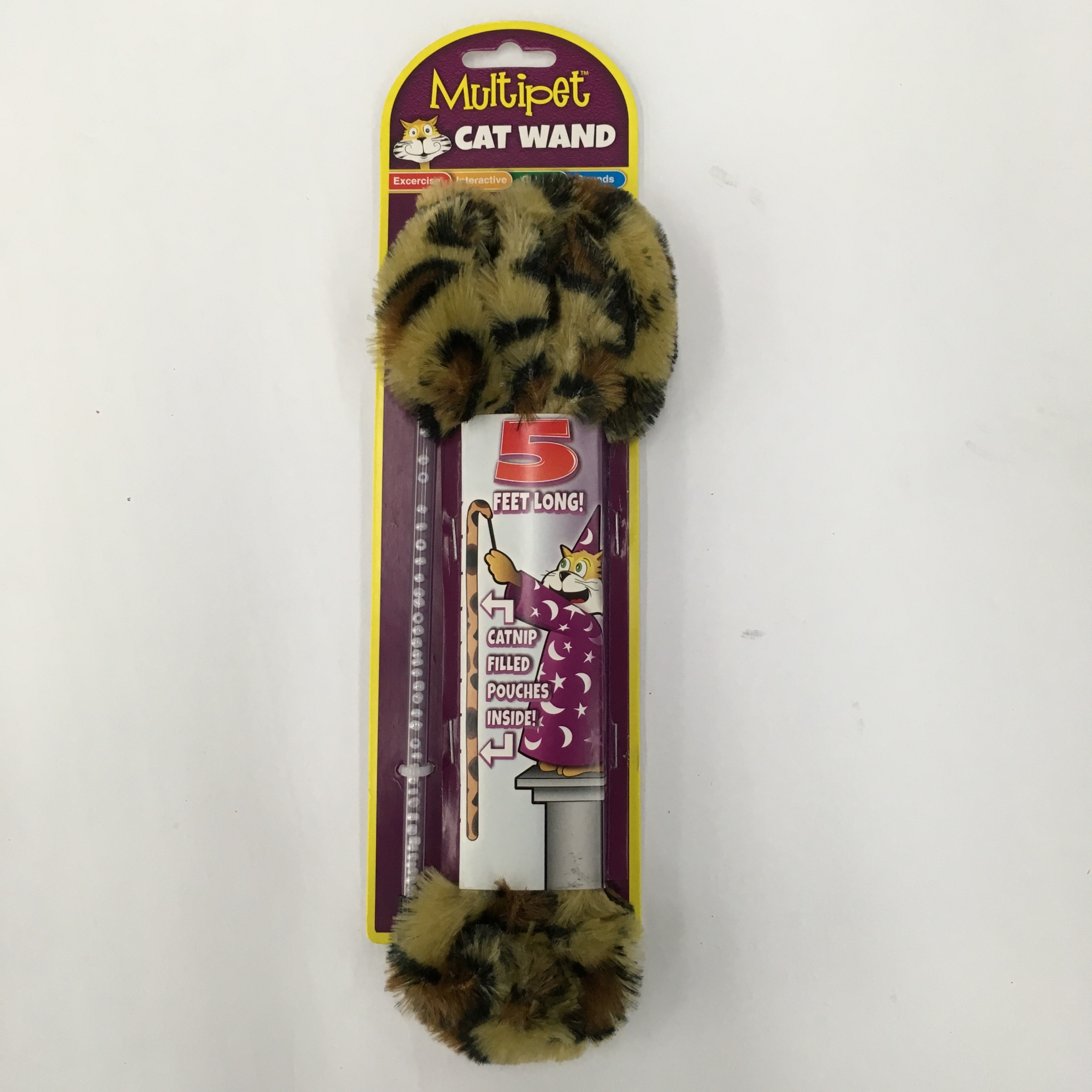 (2 Pack) Multipet Wizard Wand Cat Toy, Leopard Print