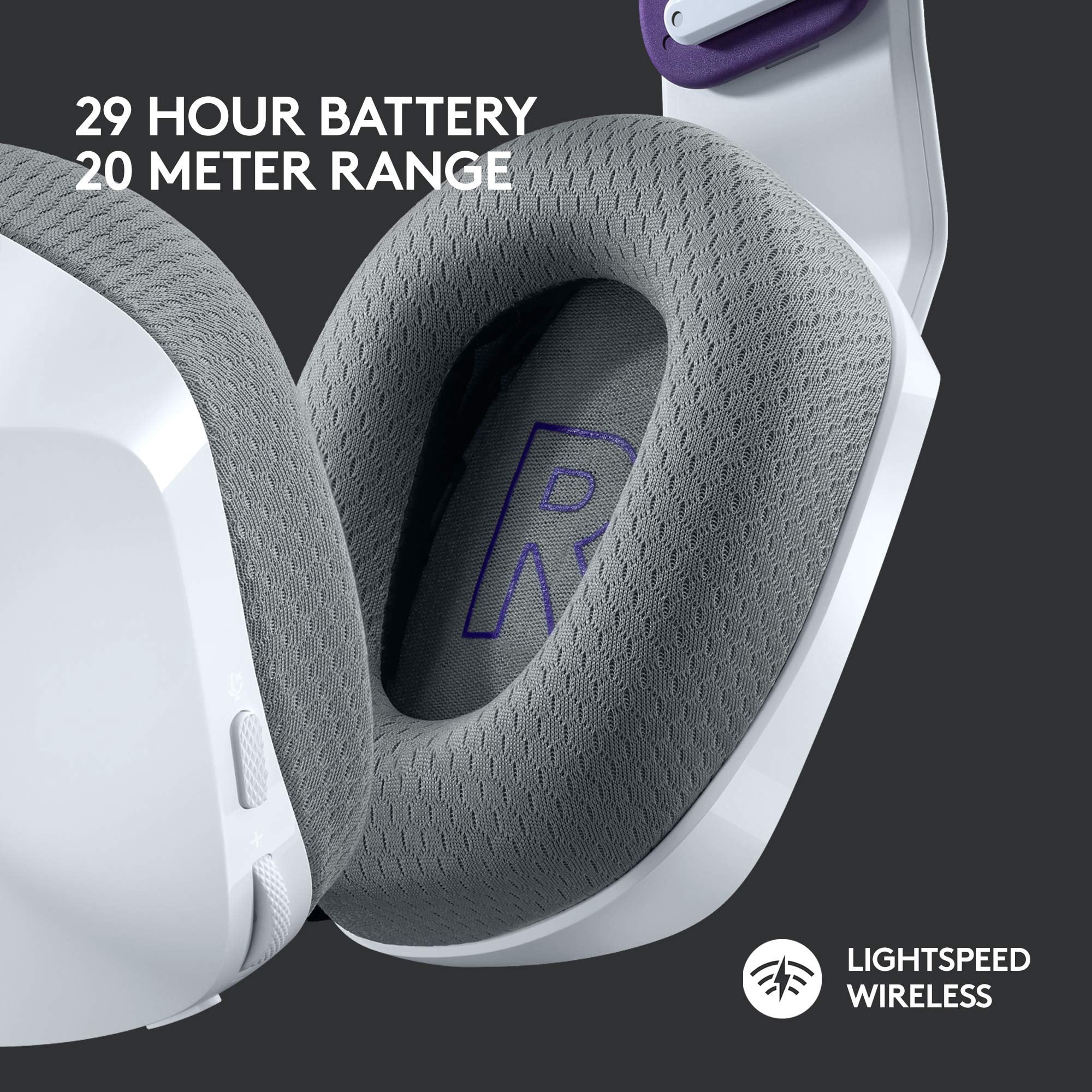 Logitech G733 Lightspeed RGB Wireless Gaming Headset with Suspension Headband - White