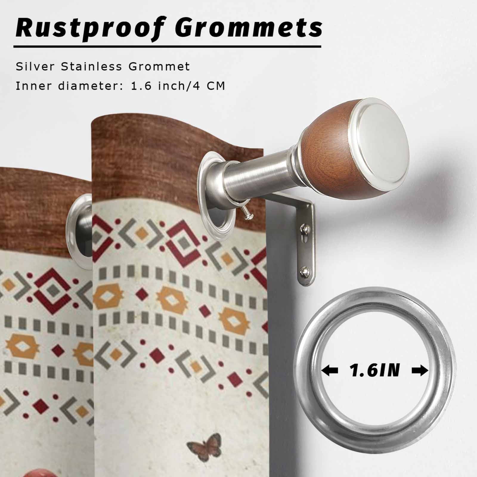 Outdoor Curtains for Patio Waterproof, Boho Gnomes Windproof Pravicy Outside Porch Blackout Curtain, Farmhouse Vintage Geometric Mushroom Brown Sun Blocking Grommets Curtains for Cabana 54"x108"