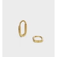 thumbnail image 4 of Oval Earrings | 925 Sterling Silver | 18K Gold Vermeil | Minimalist Gold Hoop Earrings by Anushka Jain Jewellery, 4 of 5
