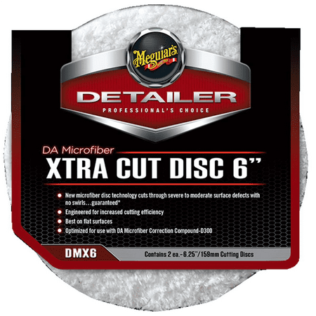 Meguiar's DMX6 DA Microfiber Xtra Cut Disc Automotive Cleaners, 0.5 lb, 2 Piece
