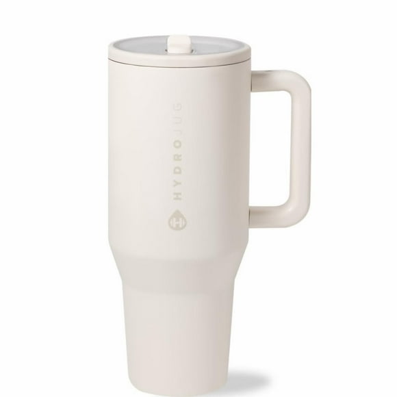 Hydro Jug 32oz Insulated Water Bottle with Handle & Leak-Proof Flip Lid – Travel Tumbler for Women(Cream)