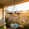thumbnail image 4 of Hanging Bird Bath with Solar Fountain, 9.25" Double Layer Outdoor Birdbath Fountain, 27.6” Adjustable Height, Hummingbird Birdbath Fountain for Patio, Yard, Garden Decoration, 4 of 5