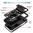 thumbnail image 2 of Rugged for iPhone Air Case with Camera Lens Sliding Cover Protective Phone Case with Rotated Ring Stand, Heavy Duty Shockproof Magnetic Car Mount Case for iPhone Air, Black, 2 of 9