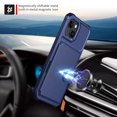thumbnail image 5 of ELEHOLD Back Wallet Case for iPhone 15 Flip Card Slots Magnetic Clasp Slim Shockproof Heavy Duty Works with Magnetic Car Mount for iPhone 15,Blue, 5 of 7