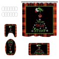 thumbnail image 1 of Ensemble de Rideau de Douche 4 Pcs Comment le Voleur A Volé Rideau de Douche de Noël et Ensemble de Tapis Lavables Décorations de Salle de Bain 4 Pcs, 1 of 9