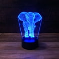 thumbnail image 2 of 3D Animal Elephant Desk Light - 7 Color LED Lamp Base with USB or Battery and Touch control Rotating Fade or Solid Color mode. Makes a perfect Nightlight for Kids or Unique Gift for any age., 2 of 6
