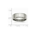 thumbnail image 2 of Mens Chisel Stainless Steel 8mm Beveled Edge Wedding Band Ring, 2 of 6
