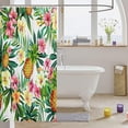 thumbnail image 3 of Cartoon Pineapple Bathroom Waterproof Accessories with 12 Hooks Tropical Flower Shower Curtain Kids Palm Leaf Flower Pineapple Fabric Shower Curtain Summer Fruit Style Curtains,72X84 Inches, 3 of 6