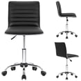 thumbnail image 3 of Lacoo Faux Leather Mid Back Task Chair Swivel Office Desk Chair, Black, 3 of 7
