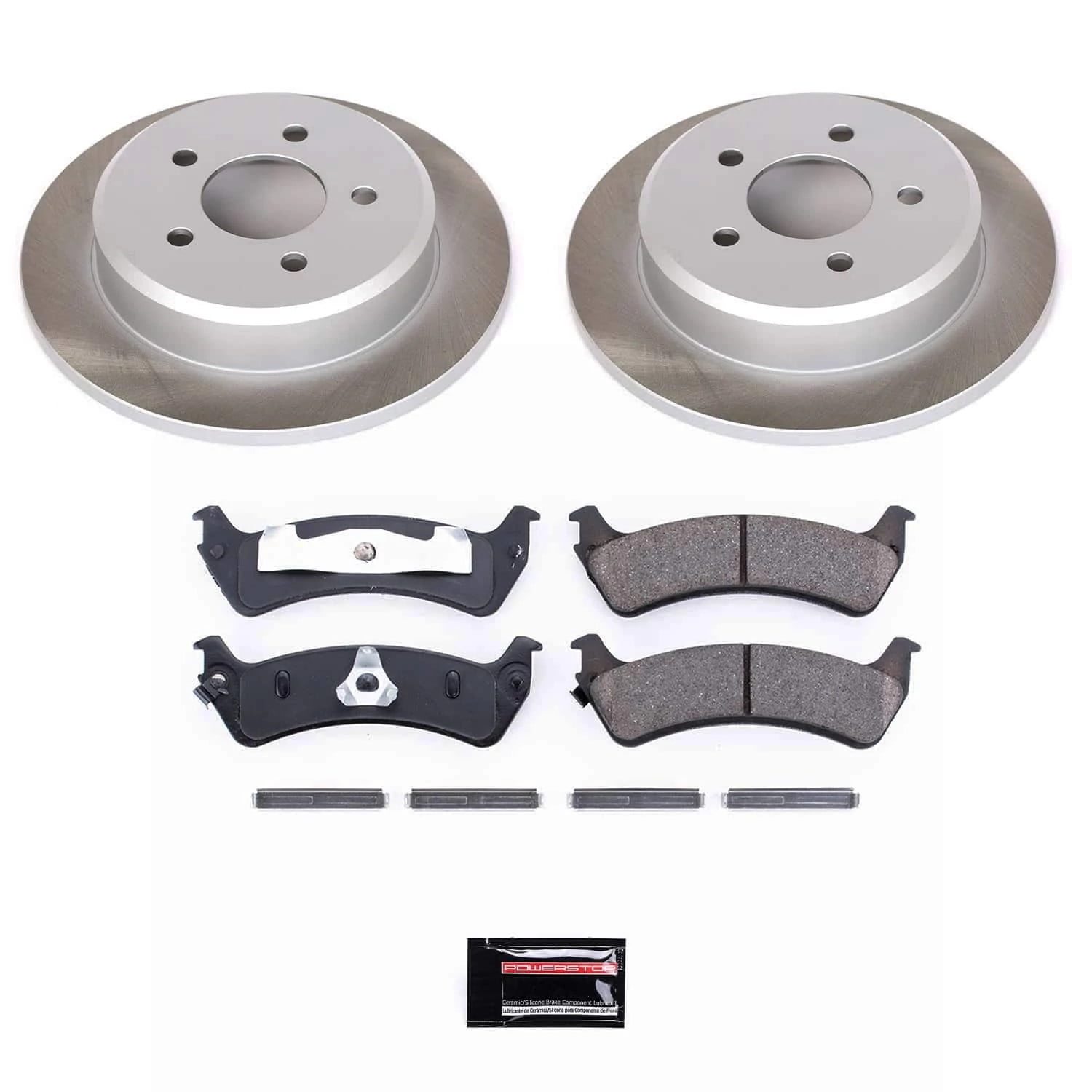 PowerStop Rear Semi-Coated Rotor and Low-Dust Ceramic Brake Pad Kit SC5592