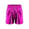 thumbnail image 3 of inhzoy Kids Girls Boys Hip Hop Dance Shorts Metallic Shiny Shorts Stage Performance Hot Pink 14, 3 of 5