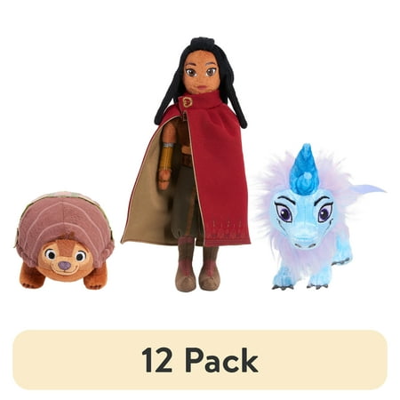 (12 pack) Disney Raya and the Last Dragon Small Plush Bundle Pack, Raya, Tuk Tuk, and Sisu, Officially Licensed Kids Toys for Ages 3 Up, Gifts and Presents