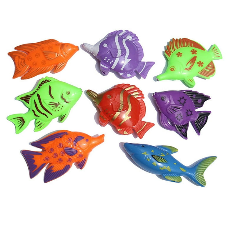 Fishing Toy Set Fun Time Fishing Game With 1 Fishing Rod And 6 Cute Fishes  For Children Random Color