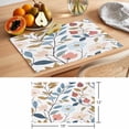 thumbnail image 6 of Pastoral Botanical Placemats Set of 4 Spring Summer Floral Farmhouse Place Mats Indoor Wipeable Table Mats Washable Cloth Dining Table Placemats for Kitchen Holiday Party Home Decor 13x19 Inch, 6 of 9