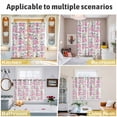 thumbnail image 6 of Pink Floral Kitchen Curtains Small Short 39 Inch Length, Spring Rustic Botanical Flowers Herbs Grommet Top Bedroom Living Room Curtains, Light Filtering Cafe Curtain Drapes 2 Panels Set 55''x39'', 6 of 9