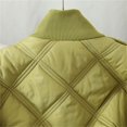 thumbnail image 6 of Winter Coats for Women Women's Fashion Diamond Plaid Round Neck Zipper Winter Warm Cotton Coat Long Sleeve Cotton Coat on Clearance, 6 of 9