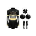 thumbnail image 1 of HULIJA Tenues de Cheerleading pour Filles Enfants Halloween Cheer Leader Costume de Cosplay Rave Fête Danse Justaucorps Robe Noir A 12, 1 of 7