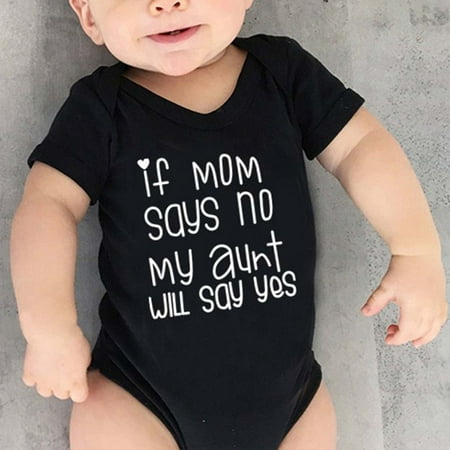 

Leesechin Baby Bodysuit Toddler Kids Girls Boys Short Sleeve Letter Print T-Shirt Jumpsuit Romper on Clearance