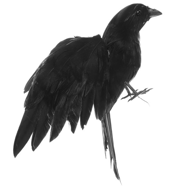 HEALEEP De Cuervo Artificial Ligero De Madera Y Plumas Para Otoñal