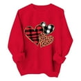 thumbnail image 3 of Valentine's Day Sweatshirt for Women Unisex Heart Print Hoodless Crewneck Sweatshirts Soft Casual Pullover Comfy Couples Top Red3 L, 3 of 3