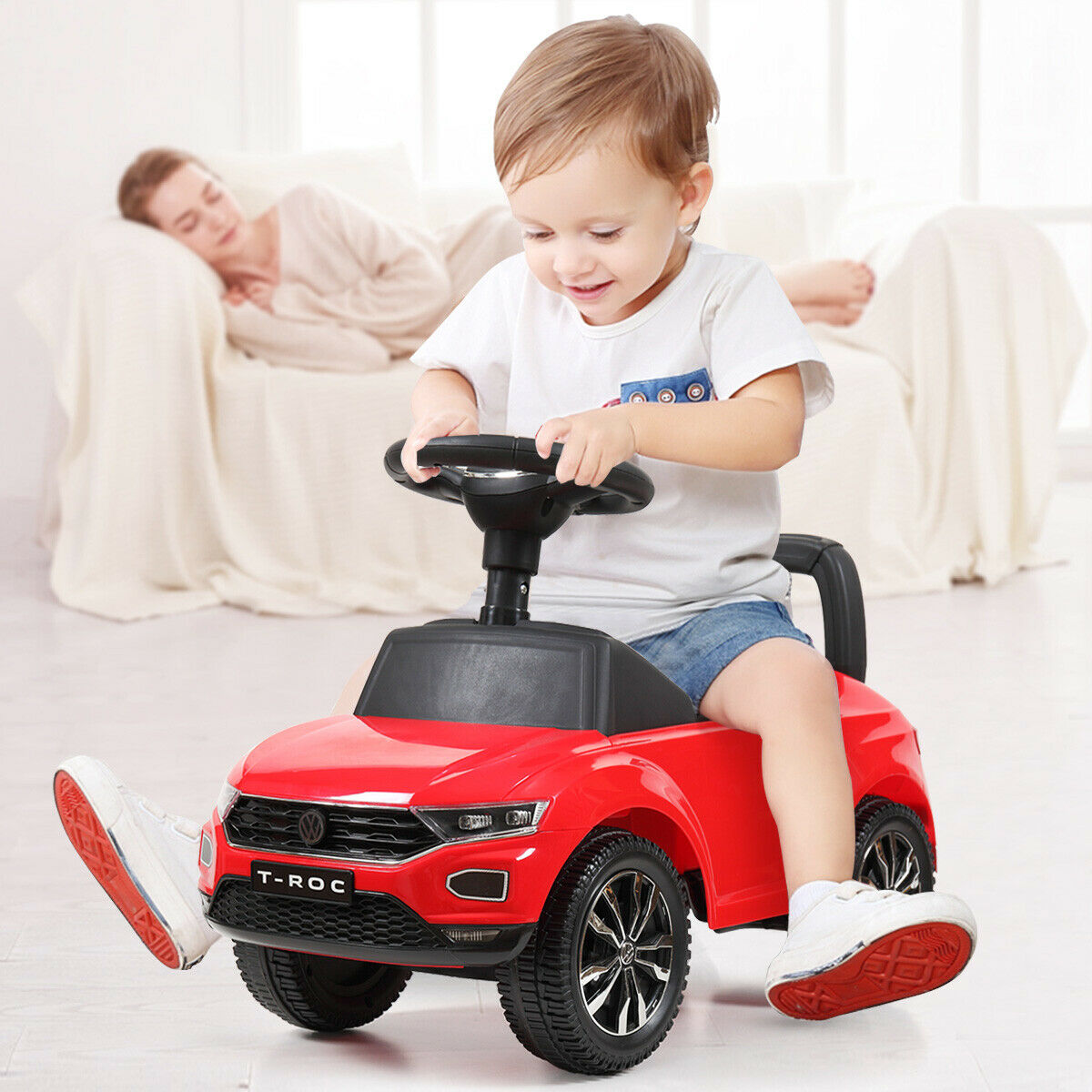 Topcobe Kids Ride On Push Car, Battery Powered Kids Electric Vehicles Toy for Children Boys ...