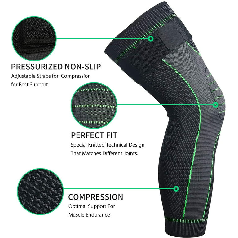 1Pair Full Leg Sleeves Long Compression Knee Sleeves Protect Leg,for  Arthritis Cycling Sport,Reduce Varicose Veins Swelling