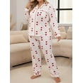 thumbnail image 6 of Women's Pajamas Set Comfy Cute Heart Printed Lounge Sets Two Piece Long Sleeve Pjs Soft Sleepwear, 6 of 6