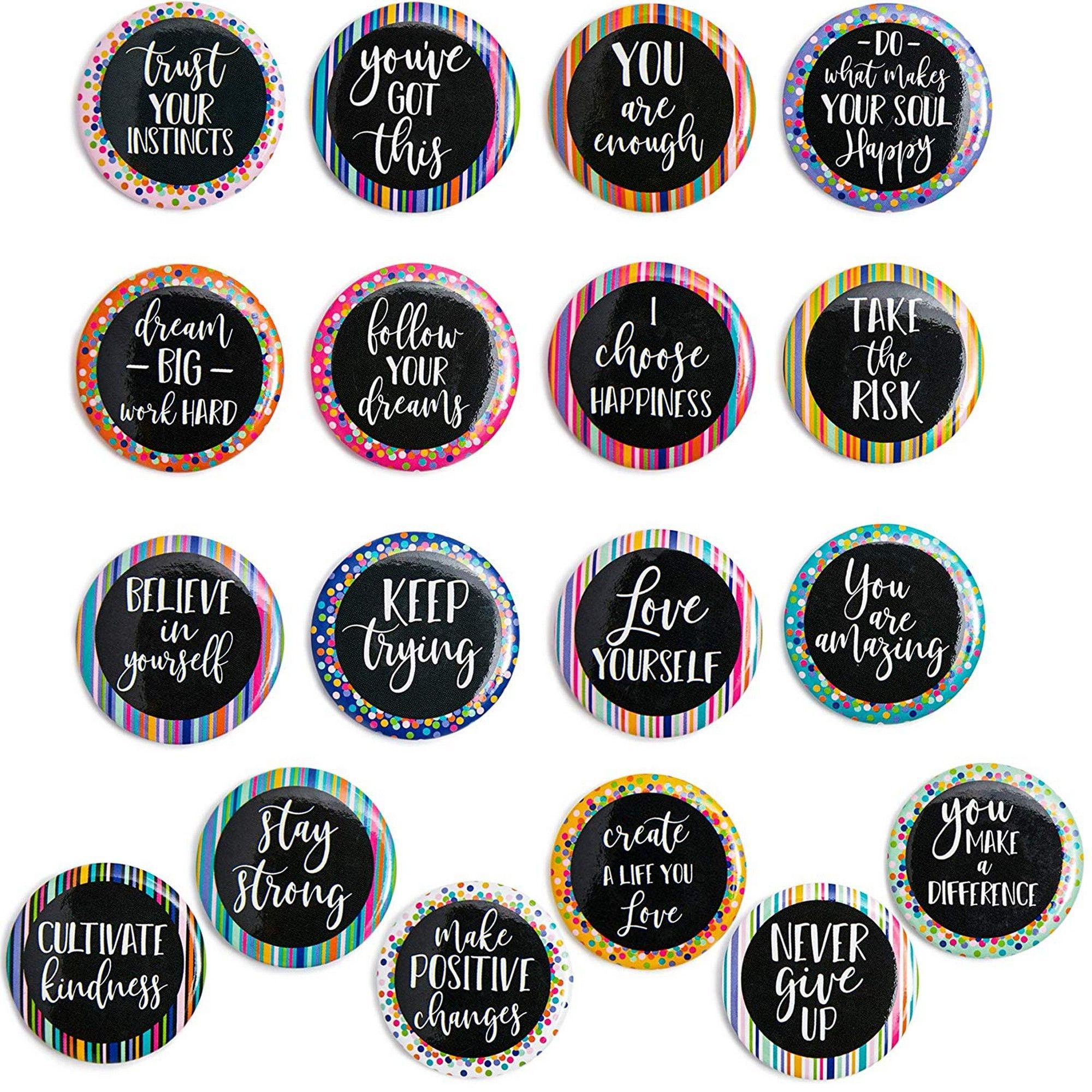 Classroom 18-Pack Motivational Magnets for Lockers or Fridge Students Teacher Gifts 1.25 Inches in Diameter Locker Magnets Teachers for Office Inspirational Magnets with Encouragement Quotes