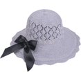thumbnail image 6 of CoCopeaunts Women Bucket Hat Summer Beach Hollow Breathable Knit Fisherman Hat Outdoor Ladies Foldable Bow Basin Hat Wave Brim, 6 of 8