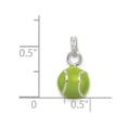 thumbnail image 3 of 925 Sterling Silver Polished Green Enameled Tennis Ball Charm 15x8mm Wide Pendant Necklace for Women, 3 of 5