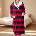 thumbnail image 2 of Women's Fleece Plush Robe Long Warm Plush Bathrobe Loungewear Jacket Printed Comfort Robe, 2 of 5